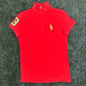 Ralph Lauren Tailored Golf Fit Pima Cotton Stretch Polo Big Pony Number Patch S